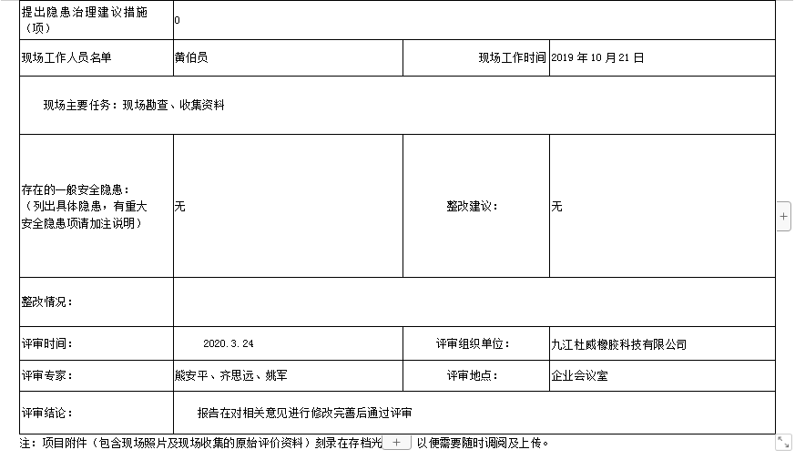 九江杜威橡胶科技有限公司 年产5000吨混炼胶及制品项目