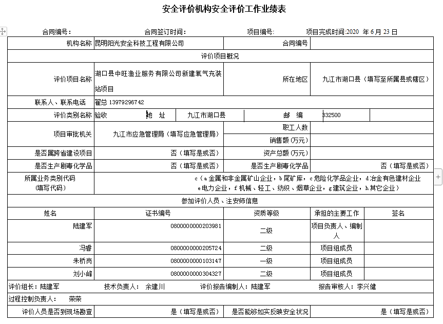 湖口县中旺渔业服务有限公司新建氧气充装站项目