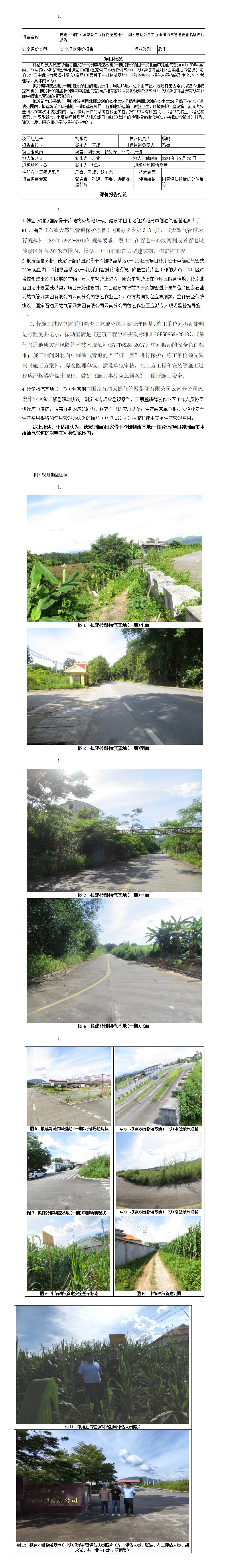 安全评价报告基本信息公开表（瑞丽国家骨干物流基地（一期）建设项目干扰中缅油气管道安全风险评估报告）