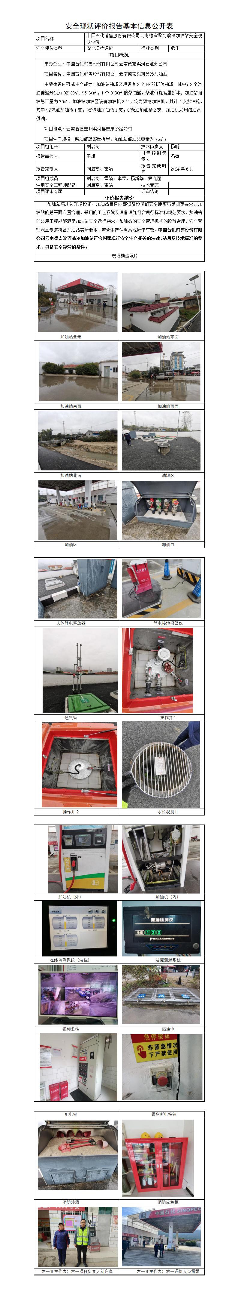 基本信息公开表——梁河翁冷加油站安全现状评价报告